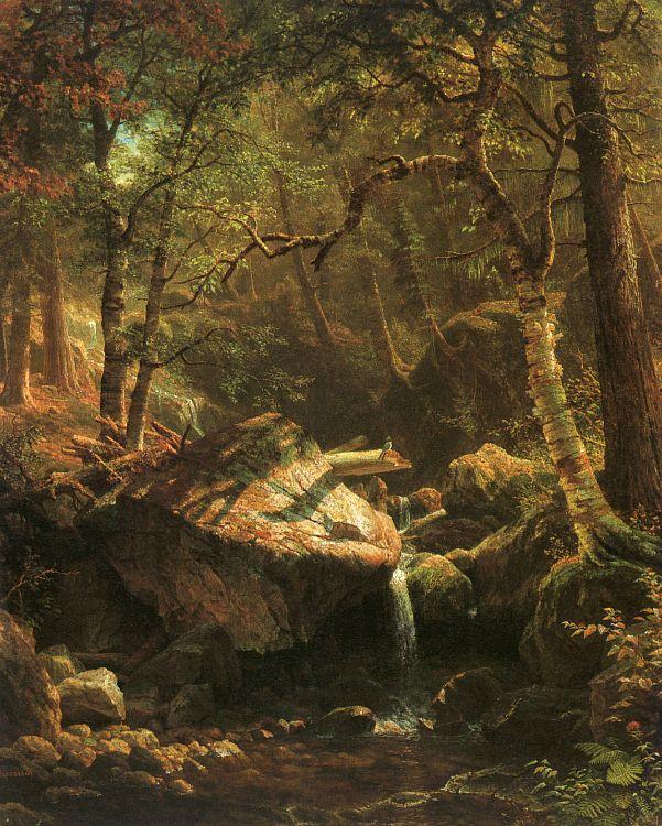 Bierstadt, Albert The Mountain Brook Sweden oil painting art
